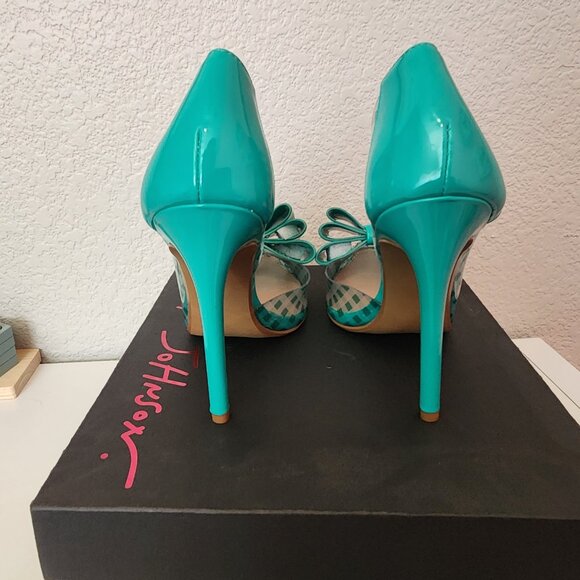 Betsey Johnson Turquoise Heels - Sz 5 - Picture 4 of 5